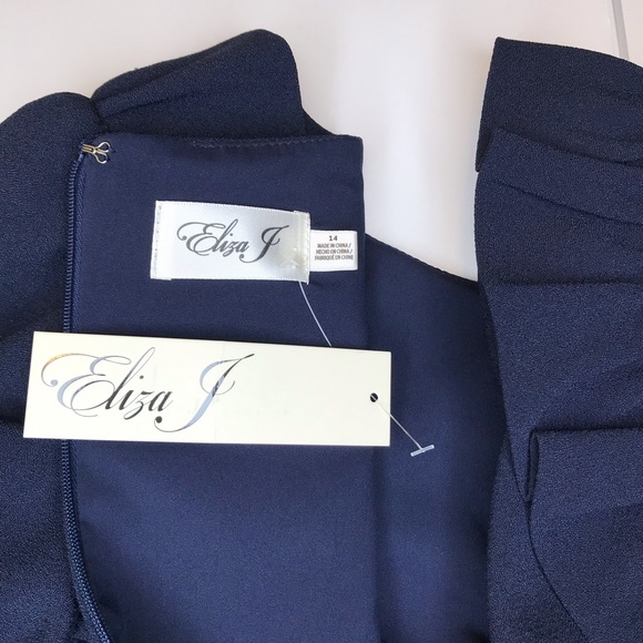 Eliza J Ruffle Accents Knee Women’s Dress - 12/14 - Picture 14 of 17